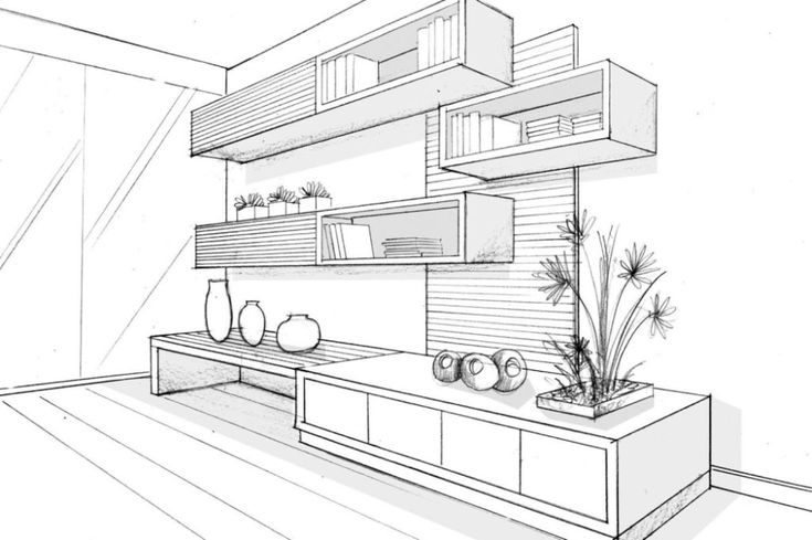 Desenho de projeto de mobiliário